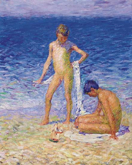 John Peter Russell Boys on the Beach, Belle lle Spain oil painting art
